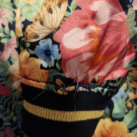 Angela McKay x H&M Floral Satin Girls Bomber Jacket Size US 18 - Picture 7 of 8